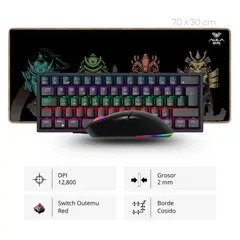 VIFROZT - Combo Gamer Vrifrozt Teclado Berserker + Mouse + Mousepad