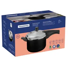 TRAMONTINA - Olla a presión negra de 4.5 litros