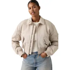 LEVIS - Casaca Mujer Bowie Crop Bomber Gris