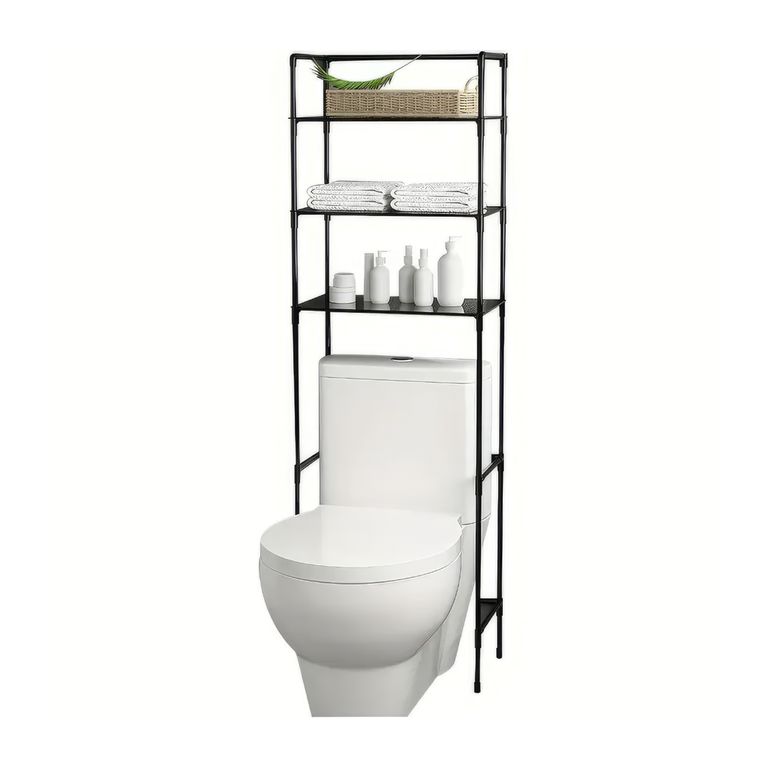 Rack Organizador Toallero Baño Okaeri Estante - Negro