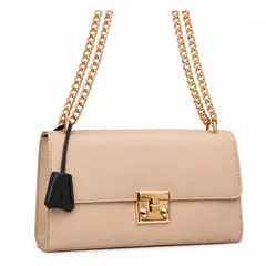 ESIKA - Hermosa CARTERA DUAL BLISS color Beige con asas doradas