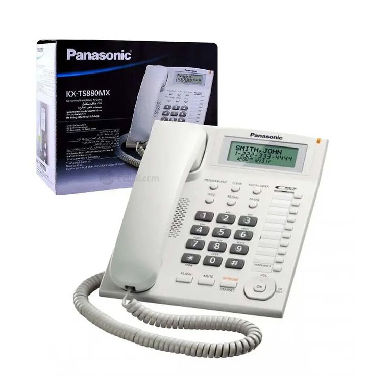 Teléfono Fijo Alámbrico KX-TS880LXW - Blanco