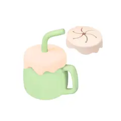 GENERICO - Vaso Antiderrame de Silicona con Aza y Porta Snack para Bebé Niño
