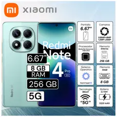 XIAOMI - Celular Redmi Note 14 PRO 5G 6.6" Pulg. 8GB RAM 256GB - Verde Coral