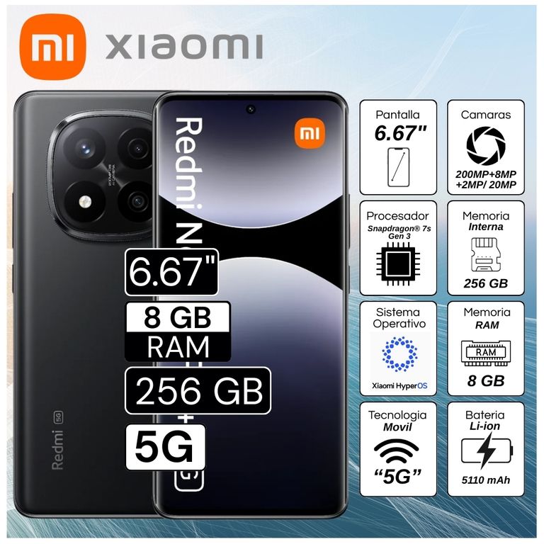 Celular Redmi Note 14 Pro Plus 6.67" Pulg. 8GB RAM 256GB HyperOS - Midnight Black