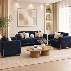 ALTO HOGAR - Juego de Sala Amarantha 3 2 1 Tapiz Antifluido Azul