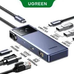 UGREEN - CM888 (PN 45155) – Hub USB-C 7 en 1 con HDMI 4K@60Hz, PD 100W Puertos USB-C/A 10Gbps