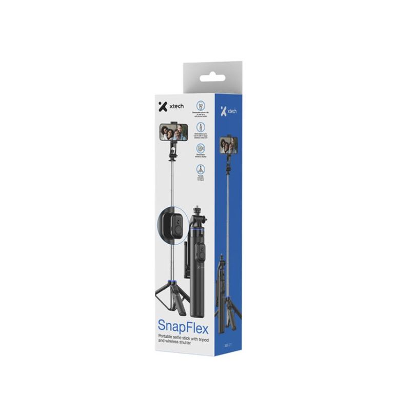SELFIE STICK SNAPFLEX CON TRIPODE Y CONTROL REMOTO