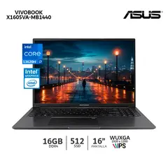 ASUS - Laptop Vivobook X1605VA-MB1440, Intel i7-13620H 16Gb DDR4 Ssd 512GB, Pantalla 16 WUXGA