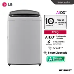 LG - LAVADORA CON INTELIGENCIA ARTIFICIAL 17 KG CARGA SUPERIOR GRIS - WT17DV6T