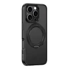 USAMS - Case Magsafe+soporte rotable para iPhone 16 ProMax 6.9″Negro