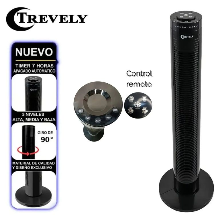 Ventilador Torre VT-145 con Control Remoto 80Cm Alto 45 Watts