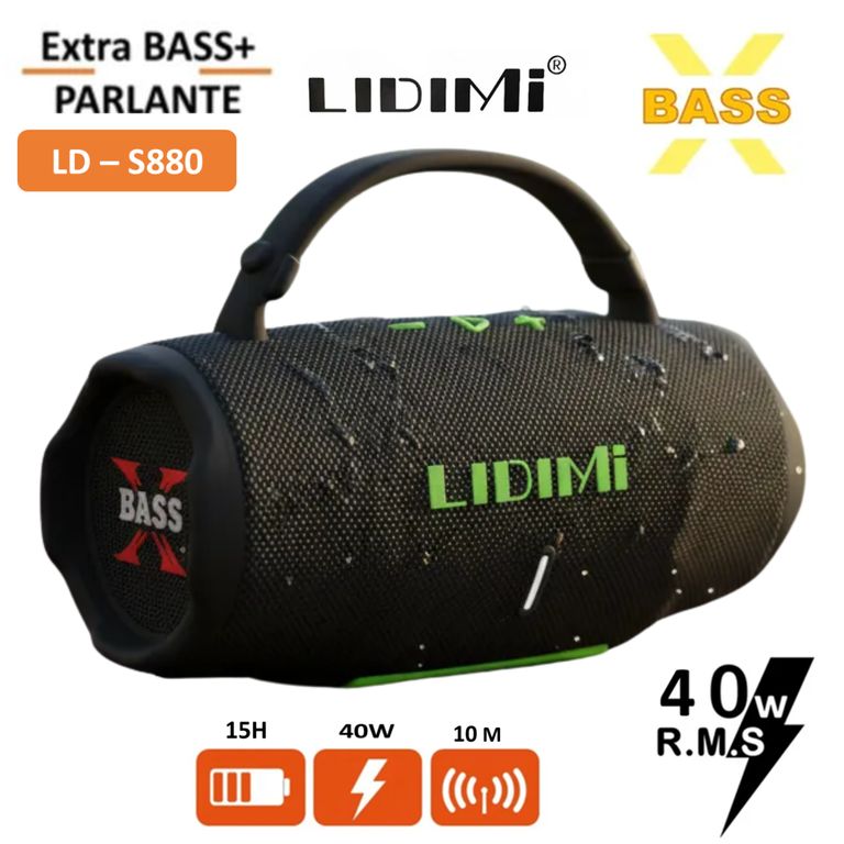 Parlante Bluetooth Portátil Ld-s880 40w X Bass Negro