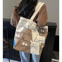 GENERICO - BOLSO CARTERA GATO - TOTE BAG