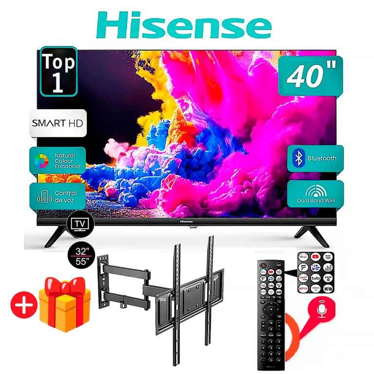 Televisor 40 Pulg. LED FHD 40A4K + RACK MOVIL