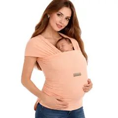 CERDITA - FULAR PARA BEBÉ CON BOLSILLO COLOR DURAZNO