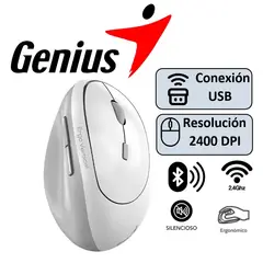 GENIUS - MOUSE ERGO 8350S VERTICAL BLANCO