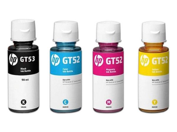 KIT DE 4 TINTAS HP GT52 Y GT53 COLORES SIN CAJA