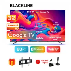 BLACKLINE - Televisor LED 32 HD Smart TV BL32-T3000HD + ANTENA + RACK