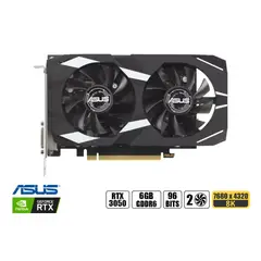 ASUS - TARJETA DE VIDEO DUAL NVIDIA GEFORCE RTX 3050 X 6GB GDDR6 96 BIT DP1 HDMI1 90YV0K60-M0AA00