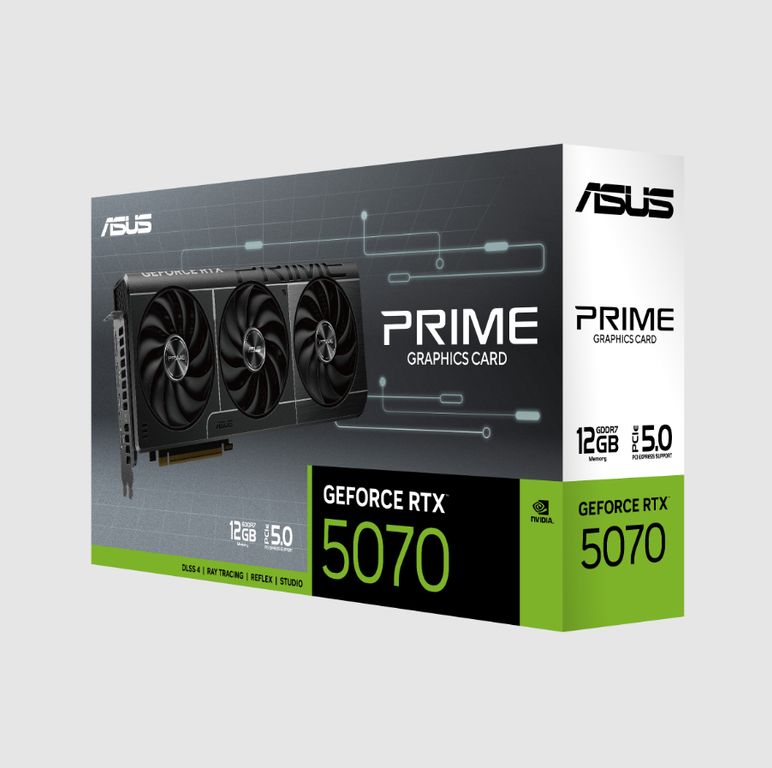 TARJETA DE VIDEO PRIME RTX 5070 12GB ( PRIME-RTX5070-12G ) GDDR7 X3 FANES X3 192 BIT