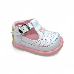 GENERICO - Zapato pibe semi-ortopédico clásico minicorbata Blanco para niña bebé