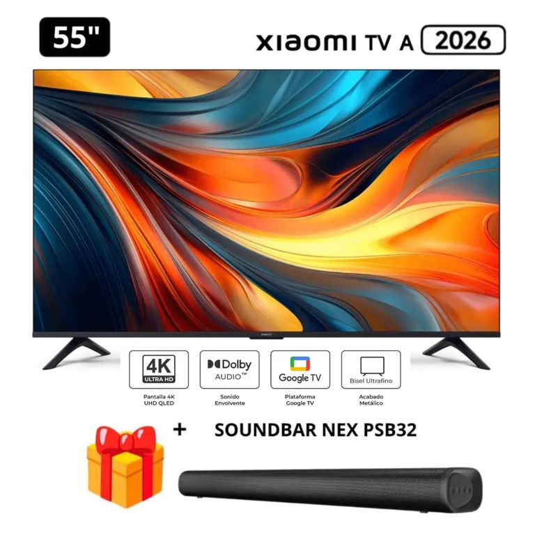 Televisor 55 UHD 4K 2026 + Soundbar Nex