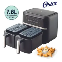 OSTER - Freidora de aire dual digital 7,6 lts