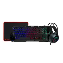 TEROS - KIT GAMER TE-4063N Teclado Multimedia, Mouse, Headset, Mouse Pad