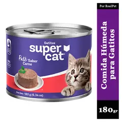 SUPERCAT - Paté para Gato Sabor Carne 180 gr