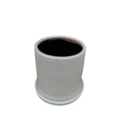 GENERICO - MACETA CILINDRO BLANCO DE ARCILLA 30X30CM