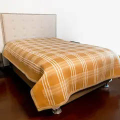 SANTA CATALINA - Frazada Hilton Listado beige con blanco