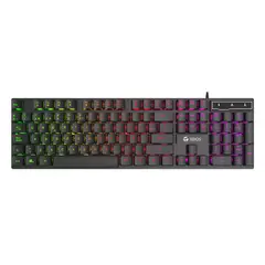 TEROS - Teclado gamer TE-4072G, RGB, USB, negro