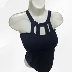 GENERICO - TOP DE ALGODÓN DE TIRAS COLOR AZUL