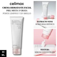 GENERICO - Crema Hidratante Facial Piel Mixta y Grasa - Celimax Oil Control Moisturizing Cream 80ml