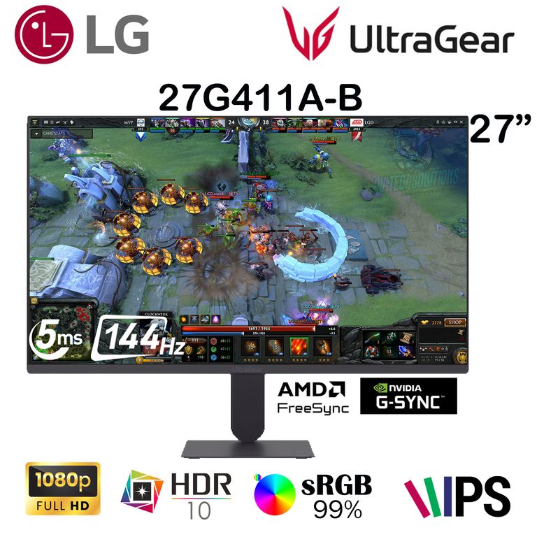 MONITOR GAMING UltraGear 27 27G411A-B FHD IPS 144Hz 5Ms HDMI HDR10
