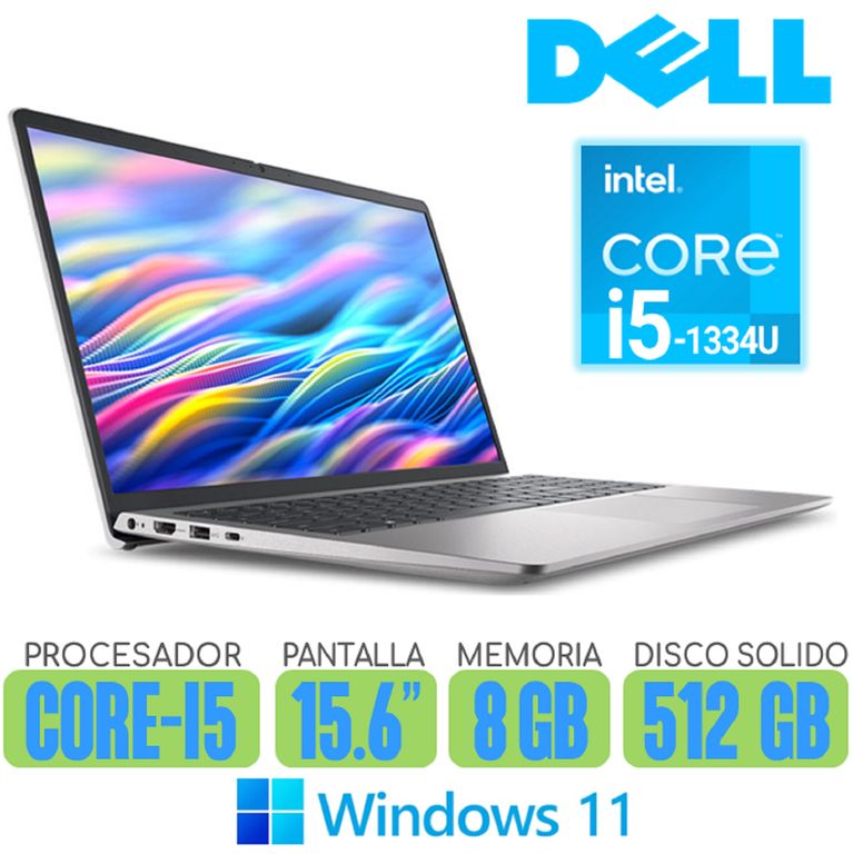Laptop Core i5 1334U RAM 8gb SSD 512gb Pantalla 15.6 Windows 15 DC15250