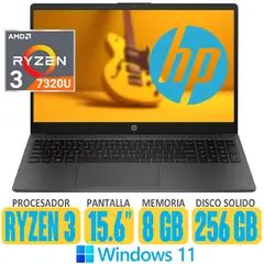 HP - Laptop Ryzen 3 7320U SSD 256gb RAM 8gb Pantalla 15.6 Windows gris