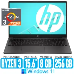HP - Laptop Ryzen 3 Pant. 15.6 SSD 256gb RAM 8gb con Windows 11 Ryzen 3-7320U