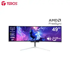 TEROS - Monitor Curvo Gaming TE-4920G, 49 QD-OLED, 144Hz HDMI, DP