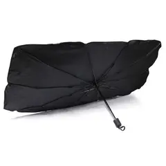 GENERICO - Parasol Protector Frontal De Aluminio Doble Cara Universal Negro