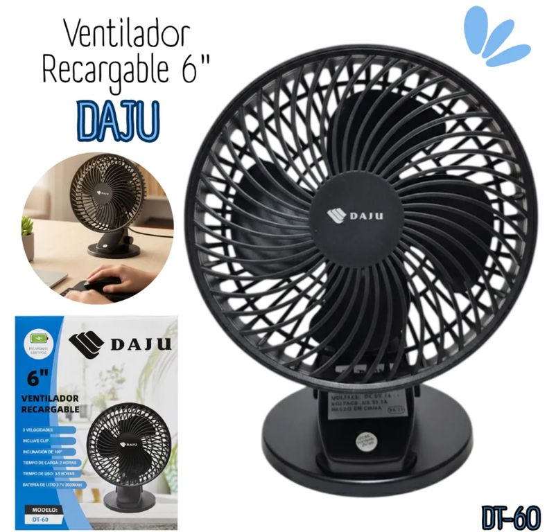 Ventilador portátil recargable Daju 6 DT-60