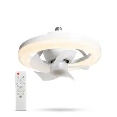 HOME LIGHT - Foco Ventilador 360 grados 32cm 3 Colores de Luz - c/ Control Remoto