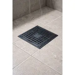 GENERICO - SUMIDERO REJILLA 10x10 ANTIOLORES ACERO INOXIDABLE 304 NEGRO MATE