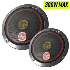 GENERICO - Set Parlantes redondos 6" para Auto 300w MAX 16 CM 6-1/2"