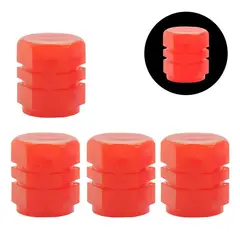 GENERICO - Set Tapa Pitón De Llanta Auto Camioneta Color Rojo Neón 4Pcs