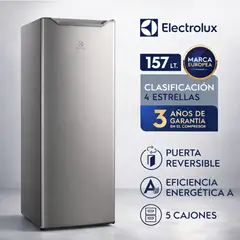 ELECTROLUX - EFUY16P2HVG - Congelador Vertical Cycle Defrost 157L Gris
