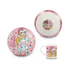 BARBIE - Set de Vajilla x3 piezas Colección Navideña