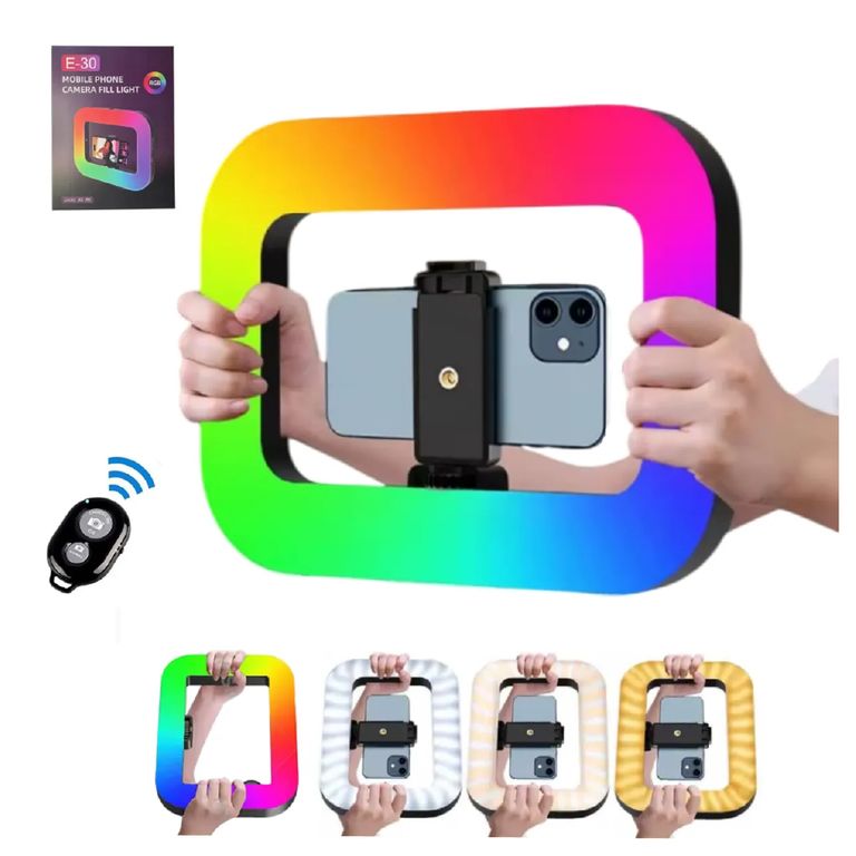 Luz Led Celular Camara Portatil Fotografia Video Jaula RGB Colores Recargable