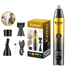 KEMEI - Cortadora De Cabello Km-255 4 En 1 Recargable 7000rpm
